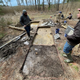 The team working at the site.